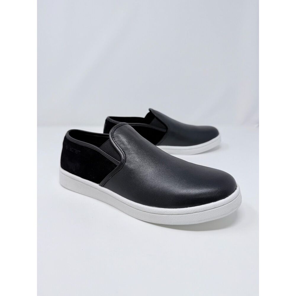 BNIB Neil Barrett Slip On Logo Bolt Sneakers in Black Leather & Suede Sz US 7.5